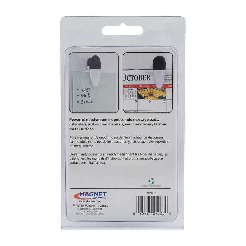 Magnet Source 3.5 in. L X 1.25 in. W Black/White Magnetic Clips 2 pc