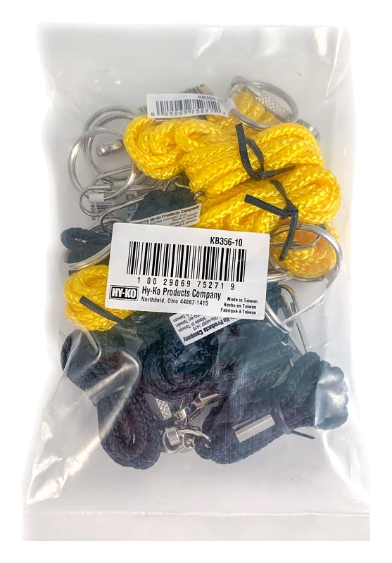 Hy-Ko KB356-10 Lanyard Assortment, Assorted, Pack of 10