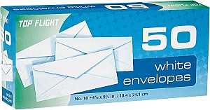 Top Flight 6900815 Envelope, White, 4-1/8 in W