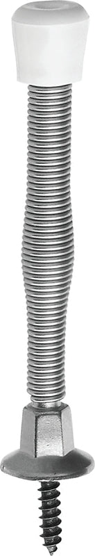 National Hardware N830-112 Door Stop, 23/32 in Dia Base, 3 in Projection, Steel, Satin Nickel