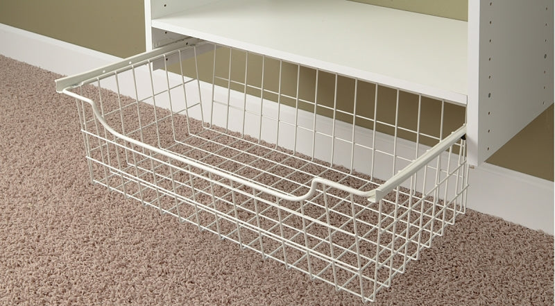 Easy Track 1308 Series Wire Basket, 8 in OAH, 14 in OAL, 24 in OAW, Steel, Powder-Coated