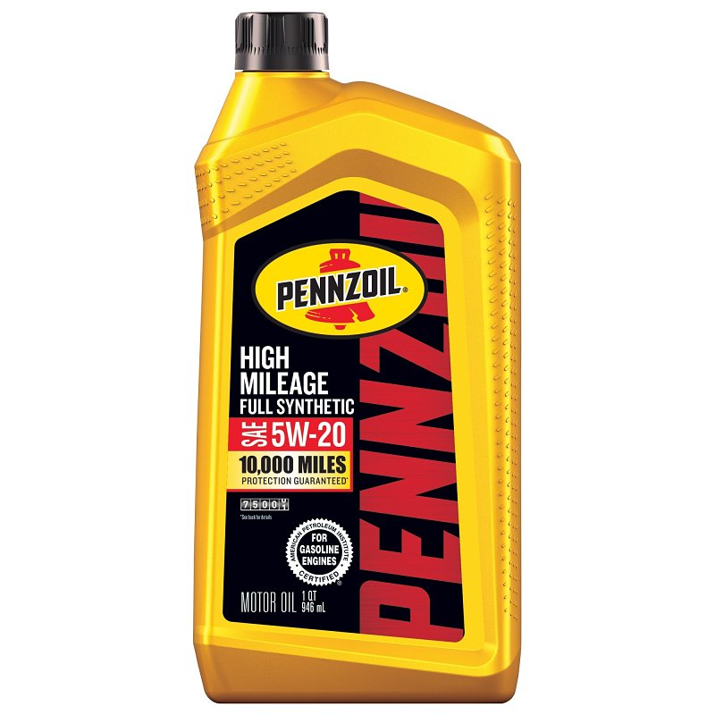 Pennzoil 550069991 High Mileage Full Synthetic Motor Oil, 5W-20, 1 qt Bottle