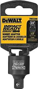 DEWALT DW2299 Socket Adapter, 1/2, 3/8 in Drive, Square Drive, Steel