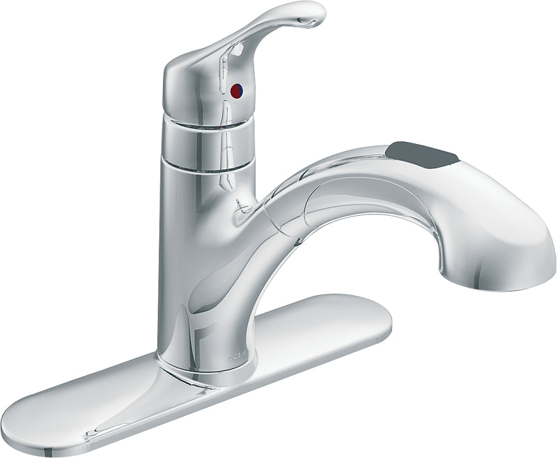 Moen Renzo Glacier CA87316C Kitchen Faucet, 1.5 gpm, 1-Faucet Handle, Stainless Steel, Chrome-Plated, Deck Mounting