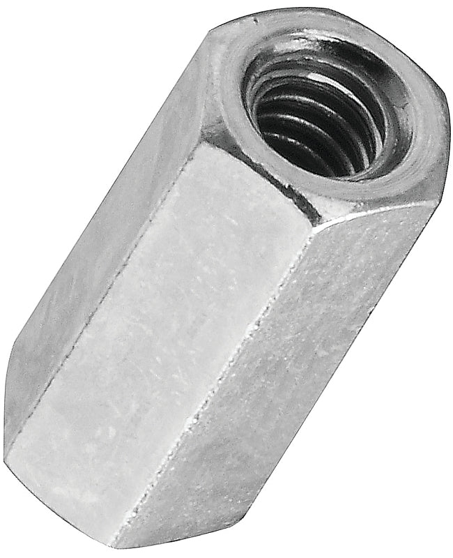 National Hardware 4003 Series N182-659 Coupling Nut, UNC Thread, #10-24 Thread, Steel, Zinc, Pack of 20
