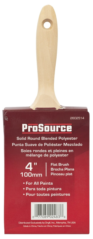 ProSource OR 11601 0400 Flat Pain Wt Brush, 4in W, Flat Cut, Polyester