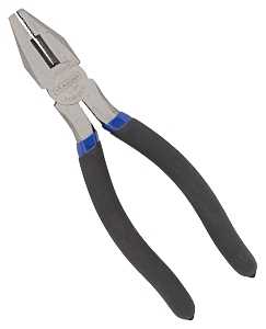 Vulcan PC918-21 Linesman Pliers, 8 in OAL, 1.2 mm Cutting Capacity, 1-1/2 in Jaw Opening, Black/Blue Handle