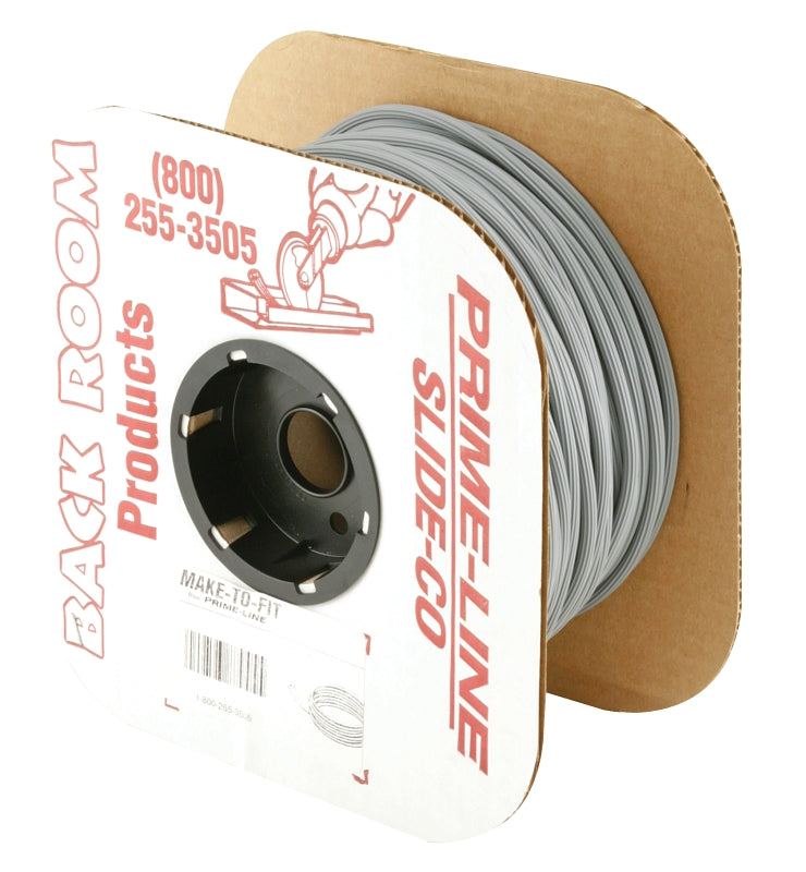 Make-2-Fit P 7650 Screen Retainer Spline, 0.12 in D, 500 ft L, Vinyl, Gray, Round