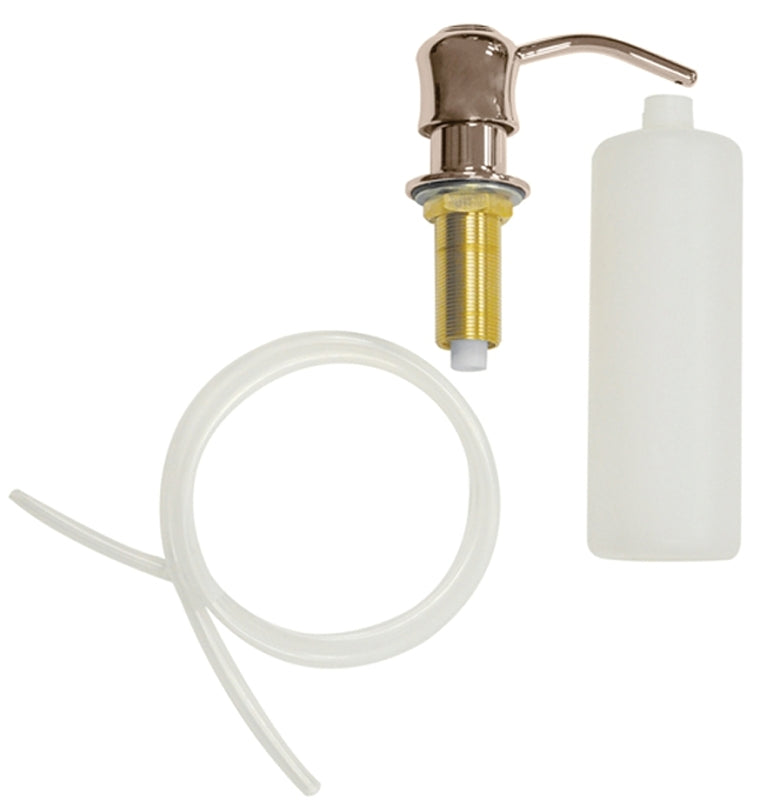 Danco 10040 Soap Dispenser with Curved Nozzle, Metal, Brushed Nickel-Plated