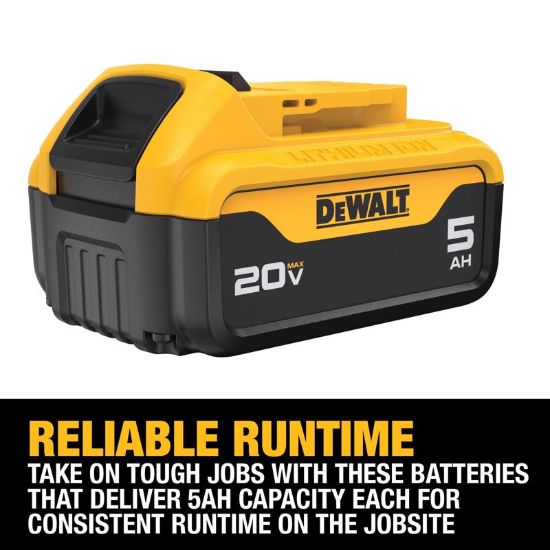 DeWalt 20V MAX DCB205-2 5 Ah Lithium-Ion Battery Combo Pack 2 pc