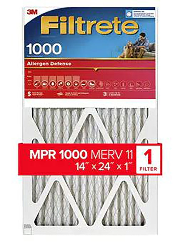 Filtrete 9823-4 Air Filter, 24 in L, 14 in W, 11 MERV, 1000 MPR, Polypropylene Frame, Pack of 4