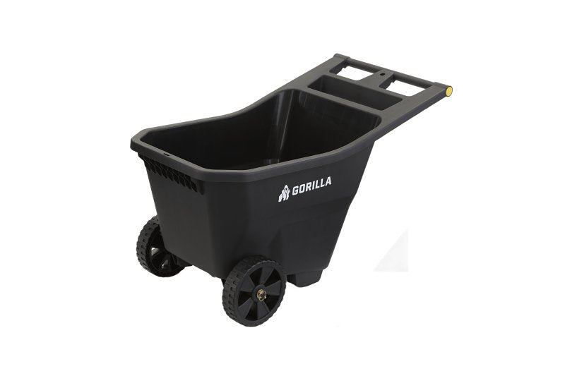 Gorilla Carts GCY Series GCY-45 Yard Cart, 300 lb, 4.5 cu-ft Deck, Polypropylene Deck, 2-Wheel, 9 in Wheel, Black