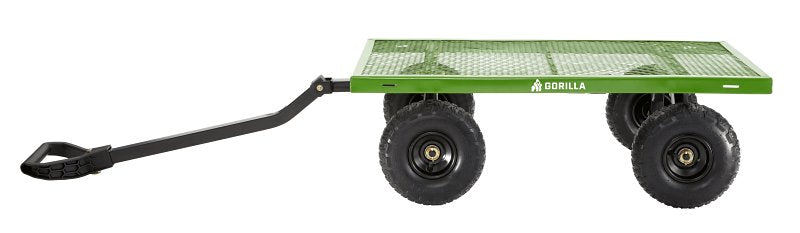 Gorilla Carts GCG-9004T Utility Cart, 900 lb, 40 in L x 21 in W Deck, Steel Deck, 4-Wheel, 10 in Wheel, Pneumatic Wheel