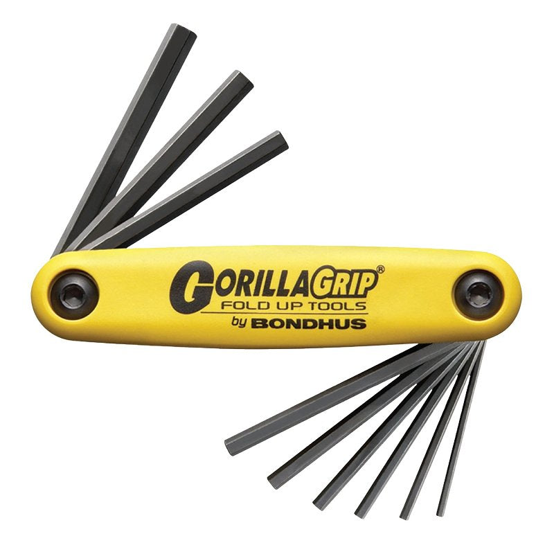 Bondhus GorillaGrip 12589 Hex End Key Set, 9-Piece, Steel, ProGuard, Specifications: SAE Measurement System