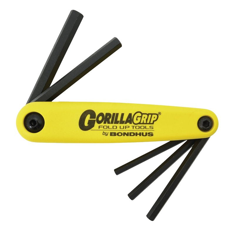 Bondhus GorillaGrip 12585 Hex End Key Set, 5-Piece, Steel, ProGuard, Specifications: SAE Measurement System