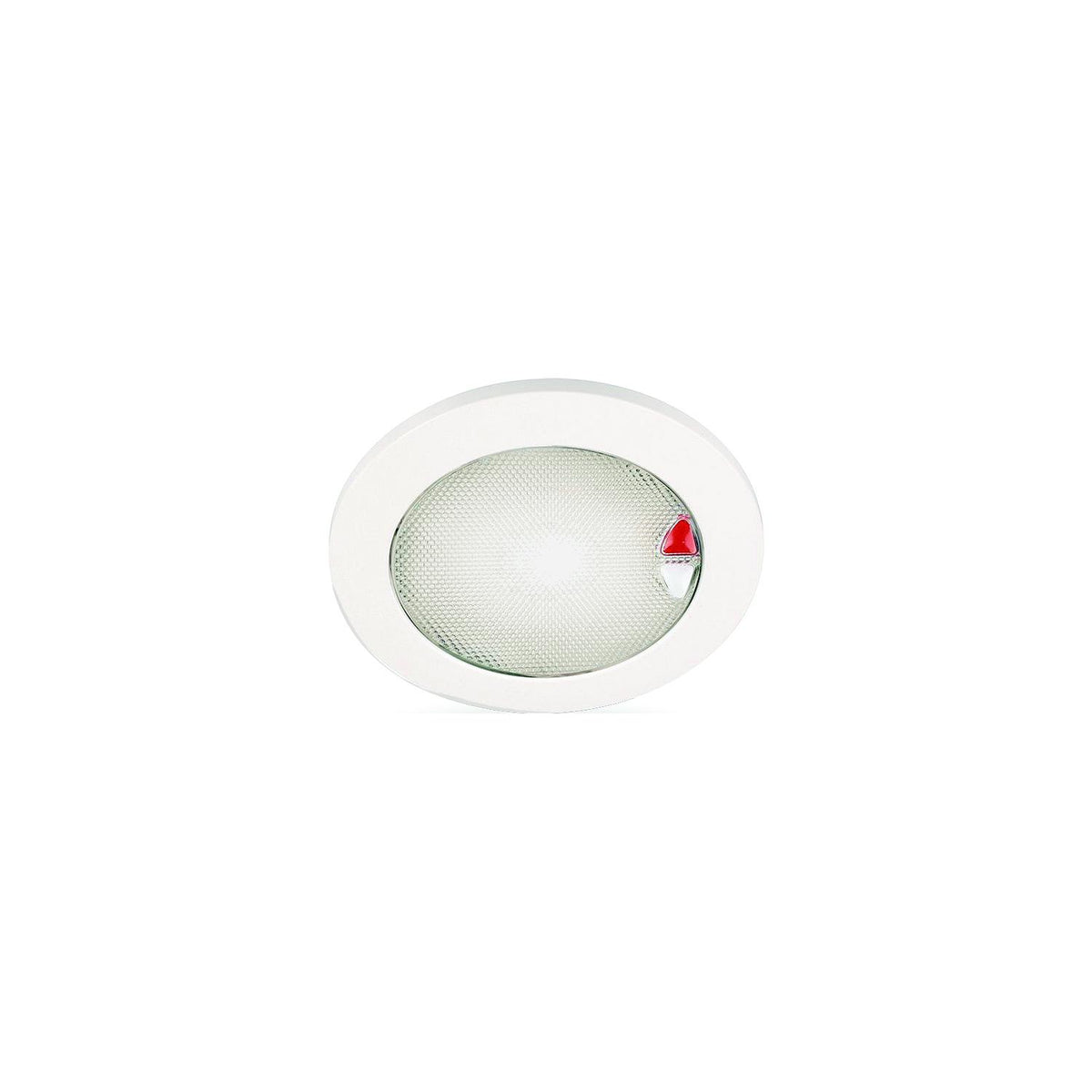 Hella 980630102 EuroLED 150 Round Touch Lamp, Warm White/Red w/Polished Stainless Steel Rim