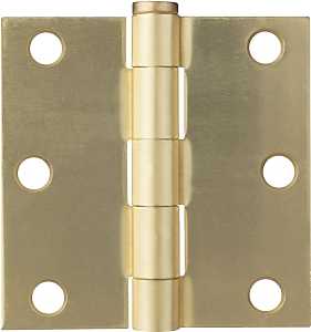 ProSource BH-BS03-PS Square Corner Door Hinge, 3 in H Door Leaf, 1-1/4 in W Door Leaf, 2.2 mm Thick Door Leaf, 3 x 3 in