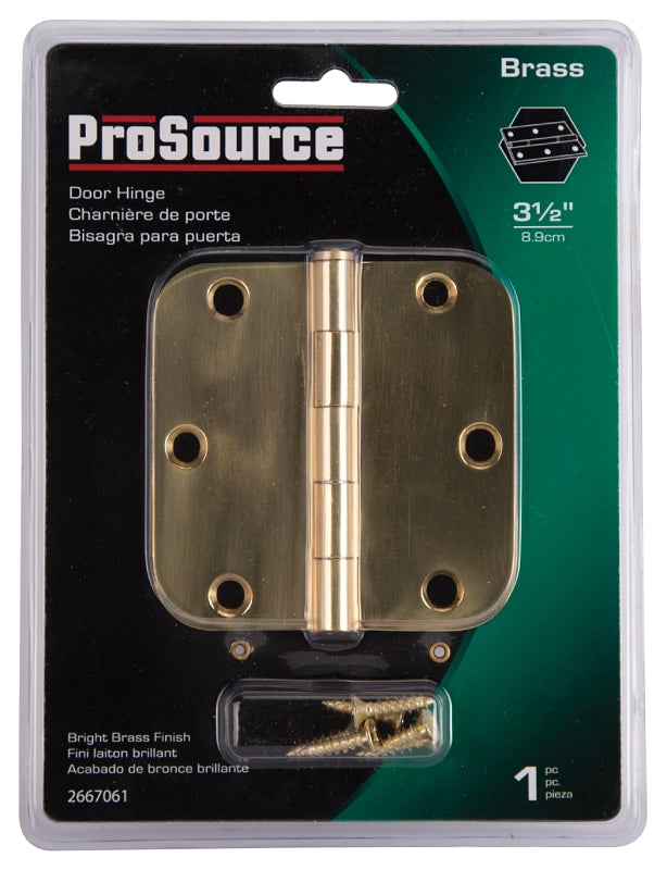 ProSource BH-BR21B-PS Door Hinge, 3-1/2 in H Door Leaf, 3-1/2 in W Door Leaf, 2.2 mm Thick Door Leaf, 3-1/2 x 3-1/2 in