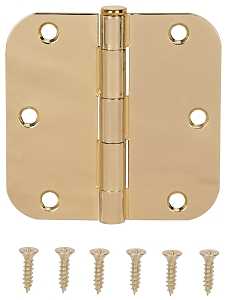 ProSource BH-102PB-PS Door Hinge, Steel, Bright Brass, Loose Pin, 180 deg Range of Motion, Screw Mounting