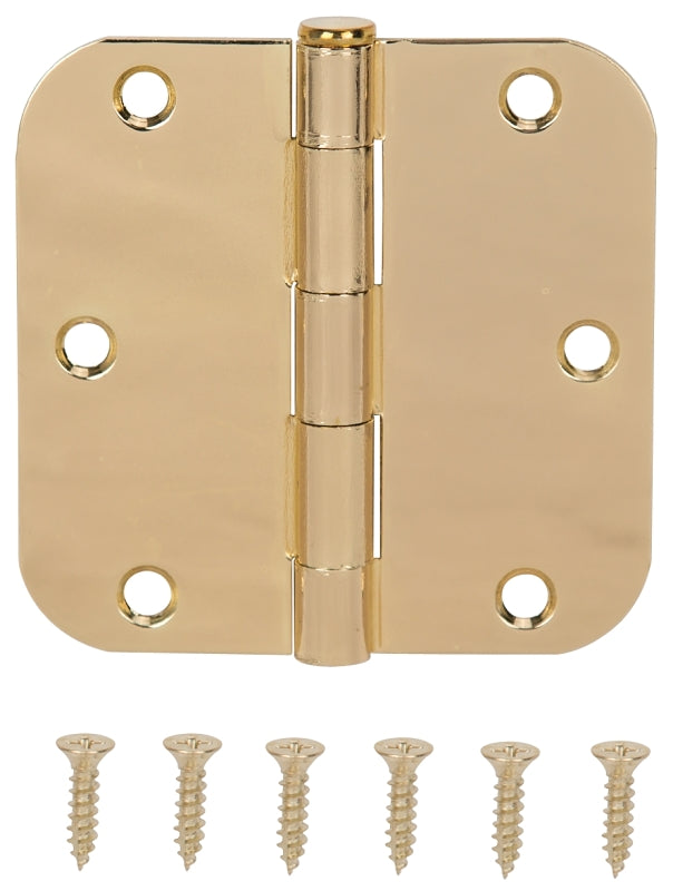 ProSource BH-102PB-PS Door Hinge, 3-1/2 in H Door Leaf, 3-1/2 in W Door Leaf, 2.2 mm Thick Door Leaf, 3-1/2 x 3-1/2 in