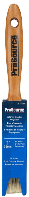 ProSource OR 1172 0100 Flat Pain Wt Brush, 1in W, Flat Cut, Polyester Blend