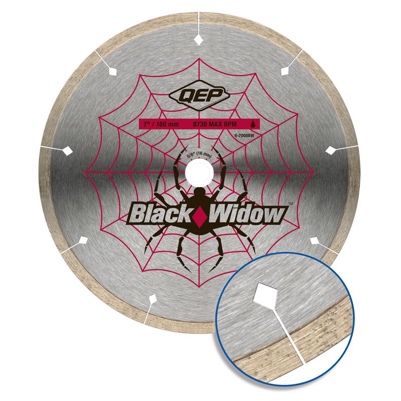 QEP Black Widow 7 in. D X 5/8 in. Steel Continuous Rim Diamond Saw Blade 1 pc