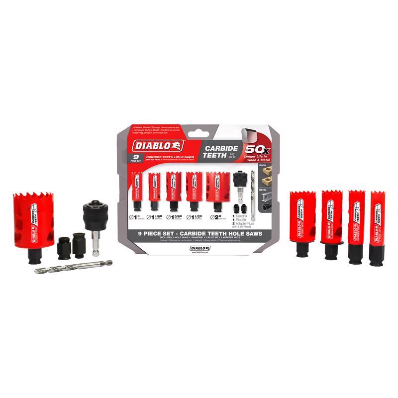 Diablo Diablo Mandrel 2-3/8 in. L Hole Saw Kit Arbor Included
