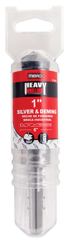 MIBRO 1 in. X 6 in. L High Speed Steel Silver and Deming Drill Bit 3-Flat Shank 1 pc