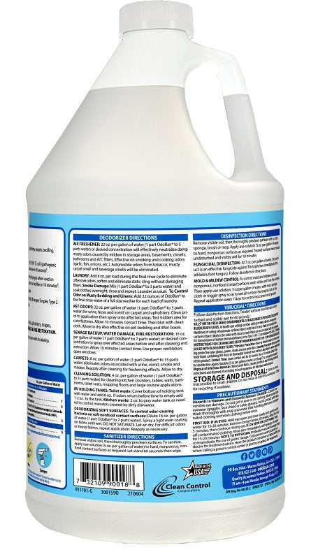Odoban 911701-G4 Multi-Purpose Concentrate, 1 gal, Liquid, Linen Alcohol, Clear/Pale Yellow, Pack of 4