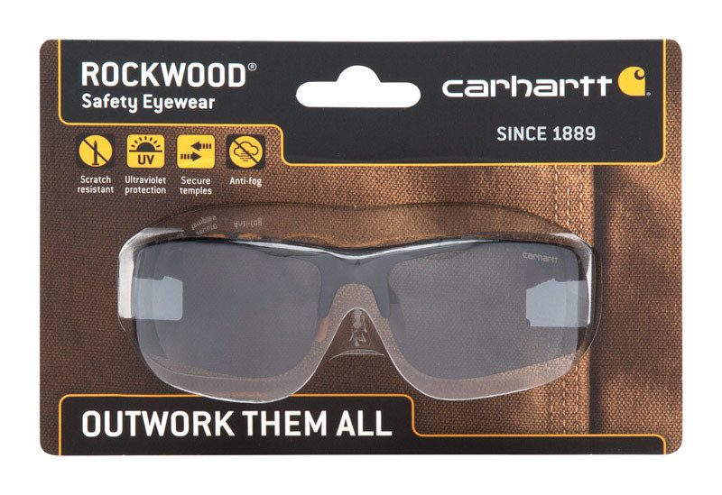 Carhartt Rockwood Anti-Fog Safety Glasses Gray Lens Black Frame 1 pc