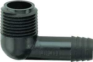 Toro 53304 Elbow, 3/8 x 1/2 in Connection, Barb x MNPT, Plastic, Pack of 50