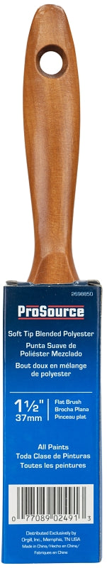 ProSource OR 1172 0150 Flat Pain Wt Brush, 1-1/2 in W, Flat Cut, Polyester Blend