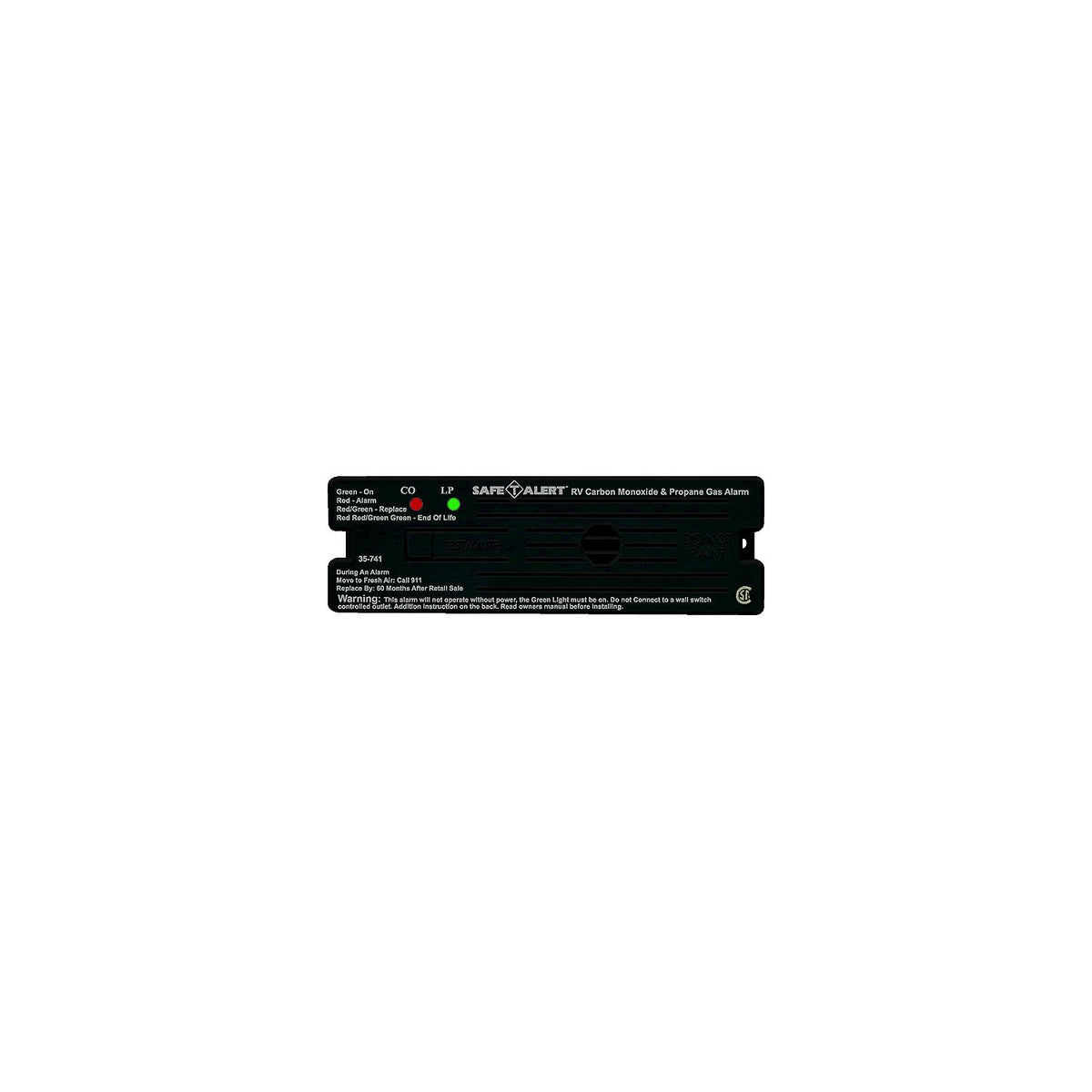 MTI Industries 35741BL 12V 35 Series Safe-T-Alert Surface Mount RV Dual Carbon Monoxide/Propane Alarm, Black