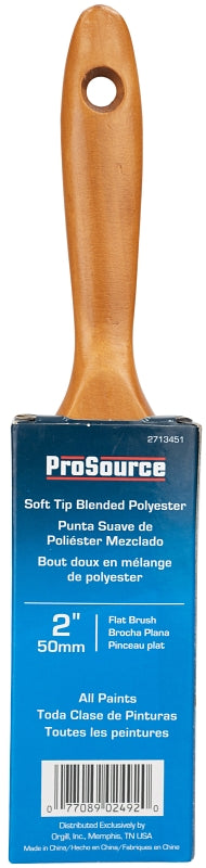 ProSource OR 1172 0200 Flat Pain Wt Brush, 2 in W, Flat Cut, Polyester Blend