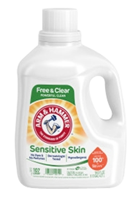 Arm & Hammer 10011 Sensitive Skin Laundry Detergent, 144.5 fl-oz, Liquid, Characteristic, Unscented, Pack of 4