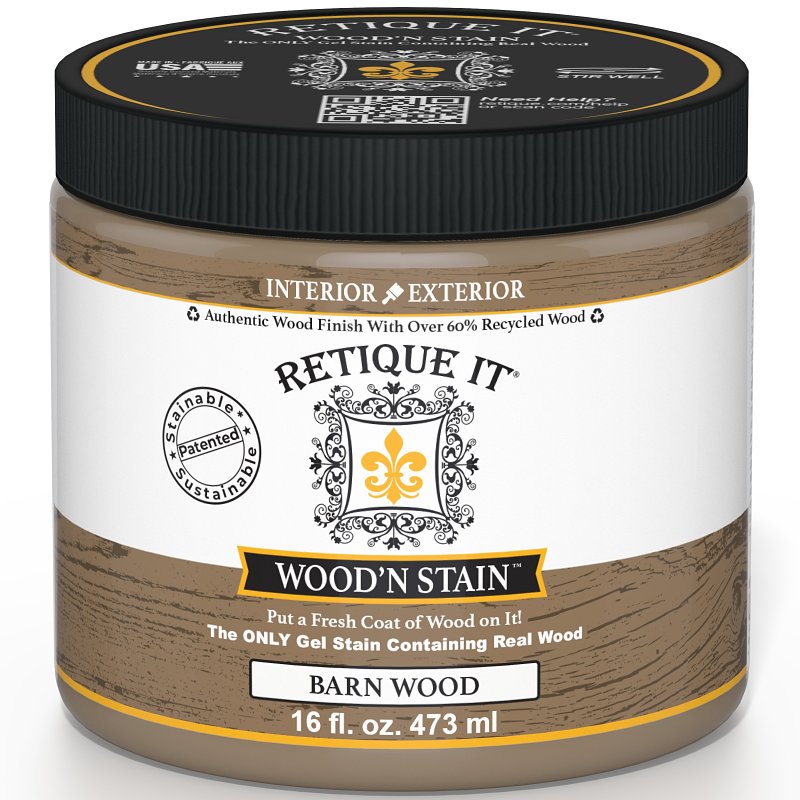 Retique It Wood'n Stain RQ-WNS16-BARN-R10 Wood Stain, Barn Wood, Gel, 16 oz