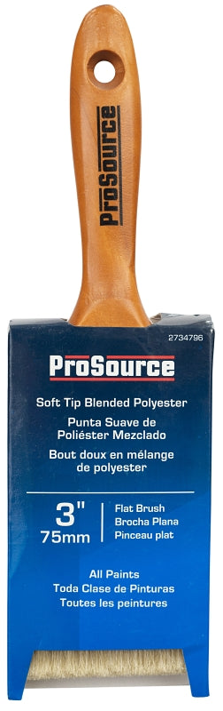 ProSource OR 1172 0300 Flat Pain Wt Brush, 3 in W, Flat Cut, Polyester Blend