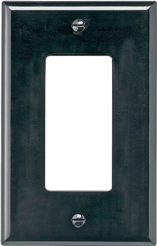 Eaton Wiring Devices PJ26BK Wallplate, 4.87 in L, 3.12 in W, 1-Gang, Polycarbonate, Black, High-Gloss