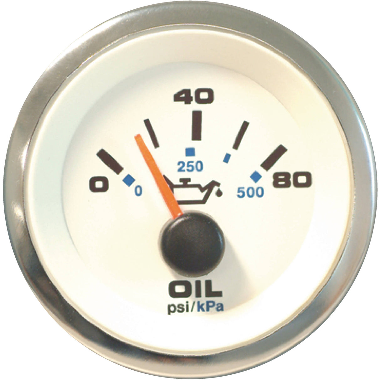 Sierra 62542P White Premier Pro Series 2" Stainless Steel 0-80 PSI Dial Range Oil Pressure Gauge & Requires "C" Sender Code