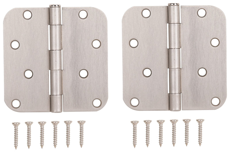 ProSource BH-402SN-PS Door Hinge, 4 in H Door Leaf, 4 in W Door Leaf, 2.2 mm Thick Door Leaf, 4 x 4 in, Steel, Loose Pin