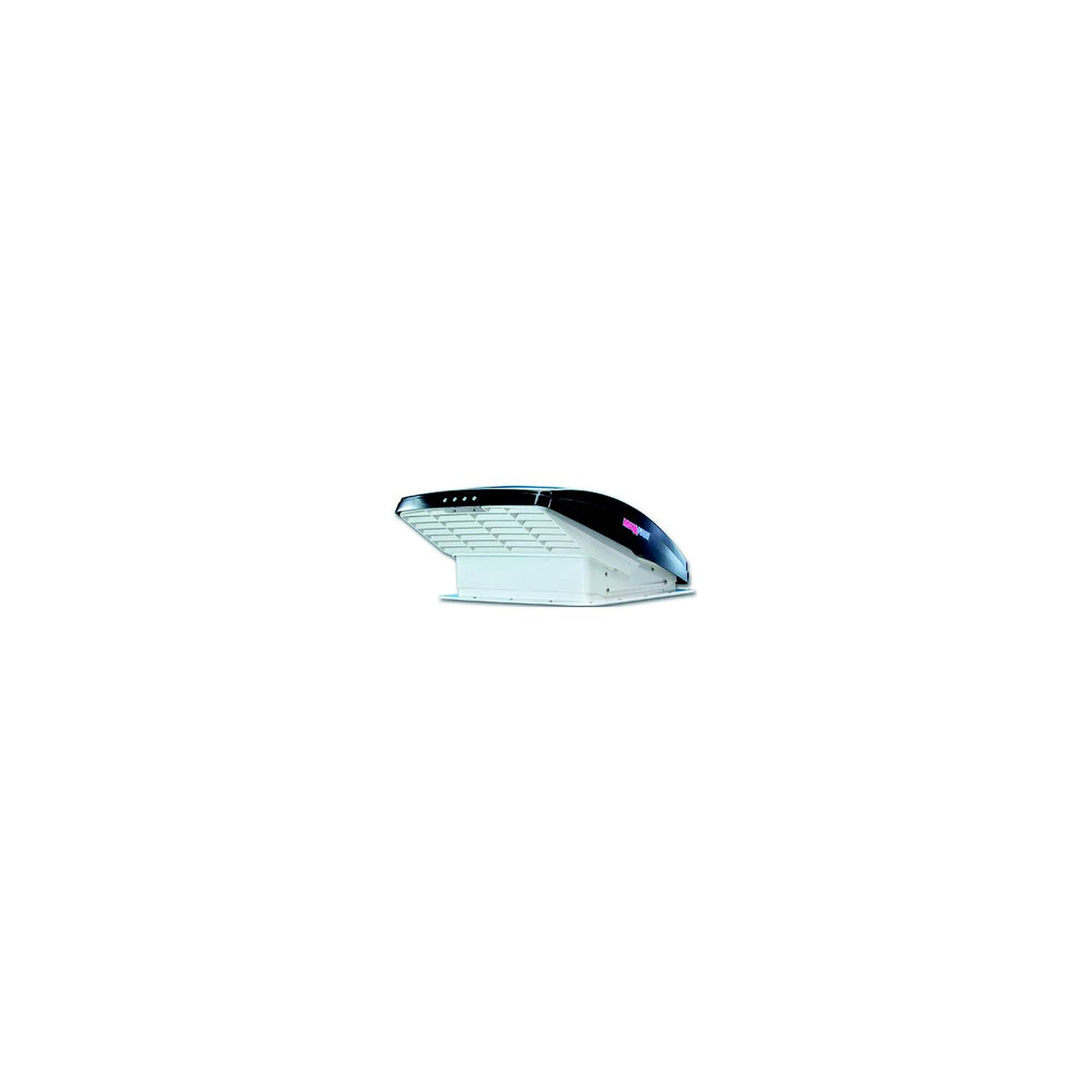 MaxxFan Deluxe 0007500K Smoke RV 10-Speed Fan w/Electric Opening, Remote Control & Rain Shield