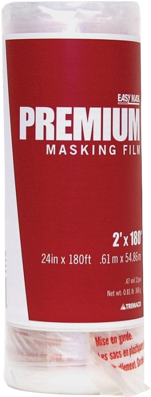 Trimaco 42480 Masking Film, 180 ft L, 24 in W, 1/2 mil Thick, Plastic Backing