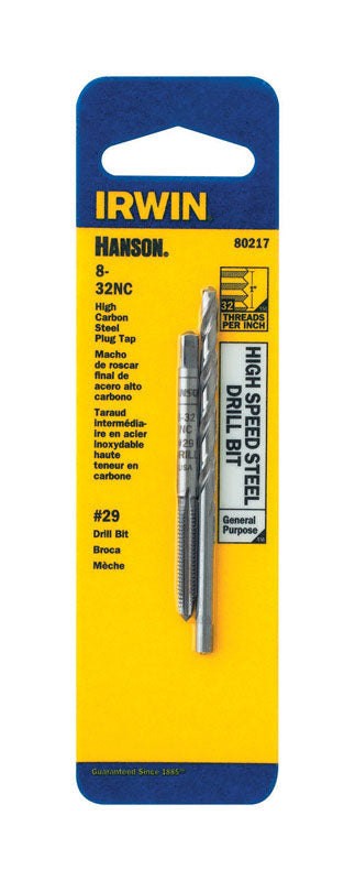 Irwin Hanson High Carbon Steel SAE Tap and Drill Combo Set No. 29 8-32 2 pc, Pack of 3