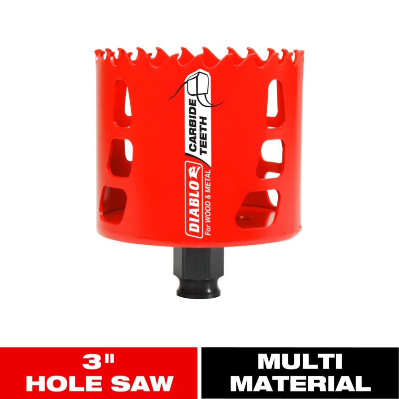 Diablo Snap-Lock Plus 3 in. Carbide Tipped 2-3/8 in. L X 3/8 in. D Hole Saw