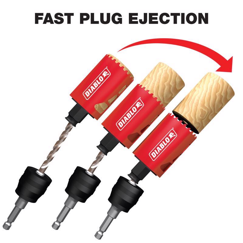 Diablo Snap-Lock Plus 2-1/4 in. Carbide Tipped 2-3/8 in. L X 3/8 in. D Hole Saw