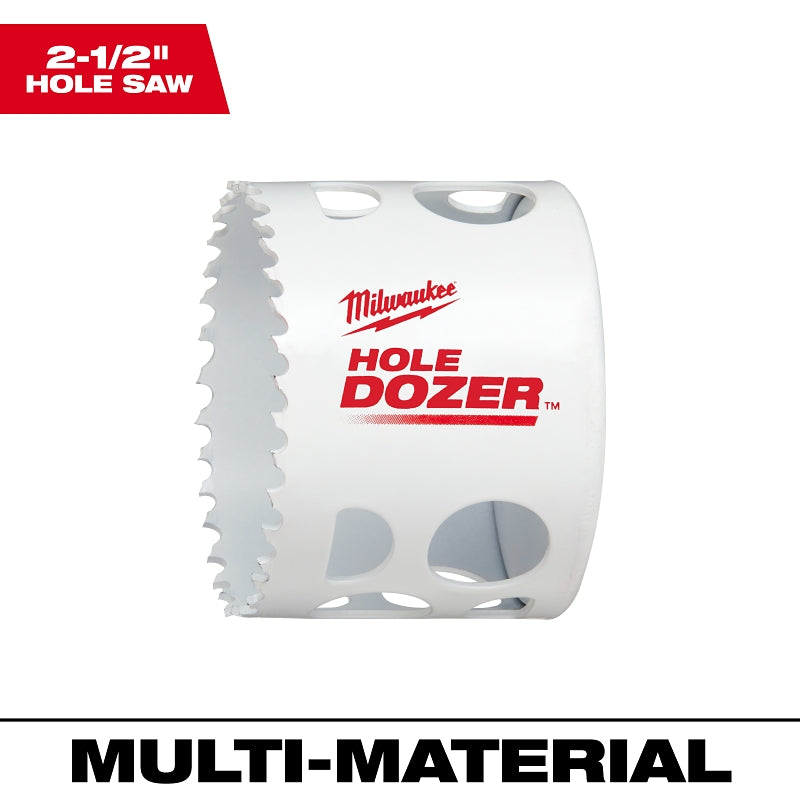 Milwaukee 49-56-9631 Hole Saw, 2-1/2 in Dia, 1-5/8 in D Cutting, 1/2-20 Arbor, 4, 5 TPI, Bi-Metal Cutting Edge