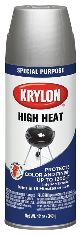 Krylon K01407777 Metallic Spray Paint, 12 oz Can, 20 sq-ft Coverage Area, Solvent Base, Metallic, Aluminum