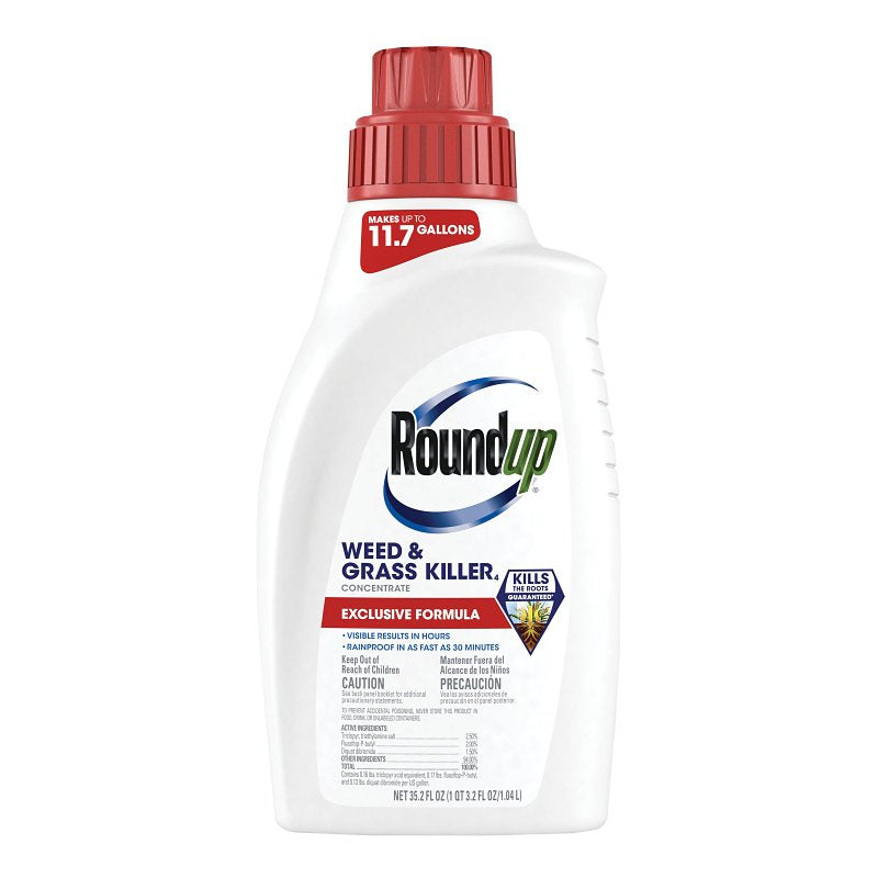 Roundup 5376330 Weed and Grass Killer 4 Concentrate, Liquid, Brown, 35.2 oz Bottle