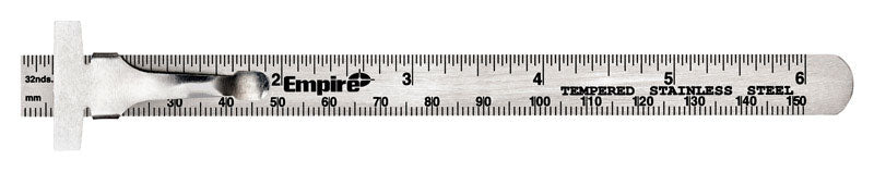 Empire 6-1/8 in. L X 1/2 in. W Stainless Steel Precision Pocket Rule SAE