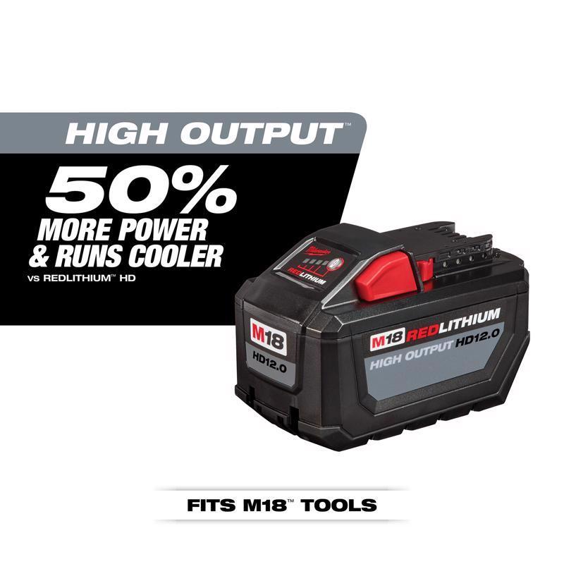 Milwaukee M18 REDLITHIUM 48-11-1812 Rechargeable Battery Pack, 18 V Battery, 12 Ah, 1-1/2 hr Charging
